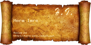 Herm Imre névjegykártya